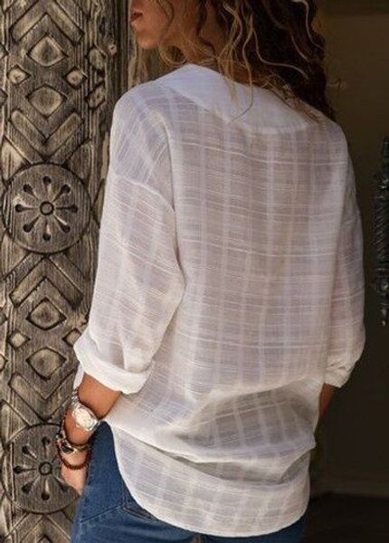 solid elegant women v-neck blouse causal long sleeve shirt ladies fashion loose womens and blouse office work wear, White
solid elegant women v-neck blouse causal long sleeve shirt ladies fashion loose womens and blouse office work wear, White