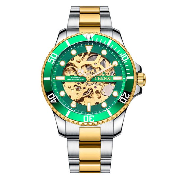 chenxi green bezel male watch analog dial stainless steel strap stainless steel folding buckle sports business wristwatch for men, Slivery;brown
chenxi green bezel male watch analog dial stainless steel strap stainless steel folding buckle sports business wristwatch for men, Slivery;brown