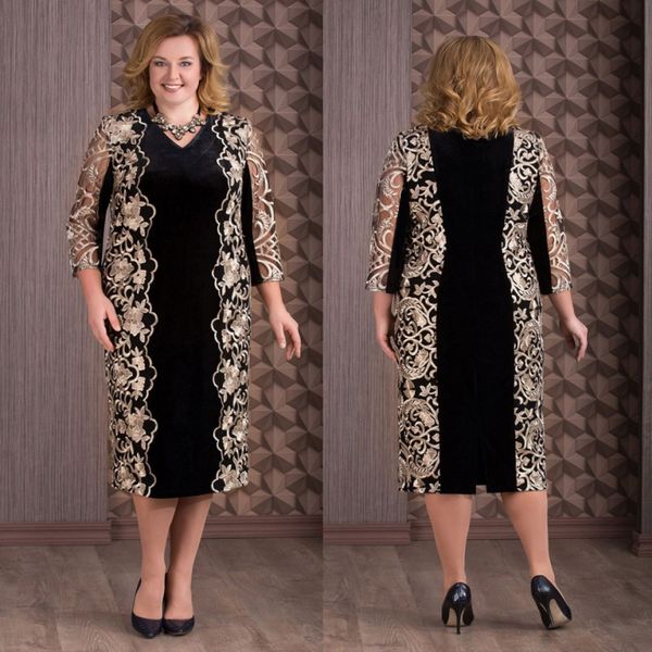 fashion sheath lace mother of the bride dresses with long sleeves v neck wedding guest dress tea length velvet evening gowns, Black;red
fashion sheath lace mother of the bride dresses with long sleeves v neck wedding guest dress tea length velvet evening gowns, Black;red
