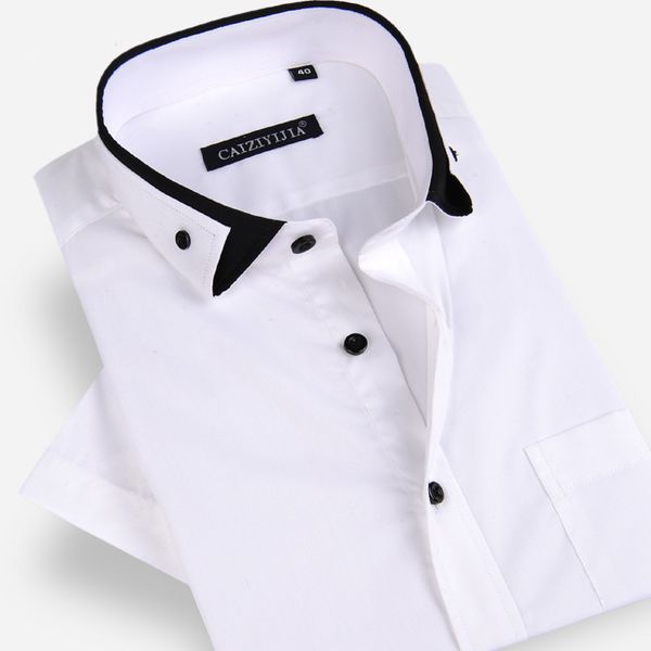 brand cotton patchwork collar men short sleeve shirt fashion white slim fit soft male casual shirts plus size 4xl high quality, White;black
brand cotton patchwork collar men short sleeve shirt fashion white slim fit soft male casual shirts plus size 4xl high quality, White;black