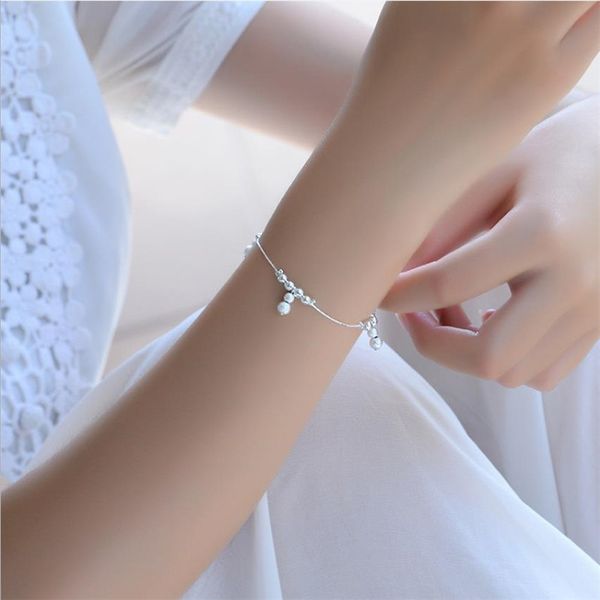fashion lady silver 925 bracelets jewelry women charm gourd frosted ball anklet girl lady engagement accessories female bracelet, Black
fashion lady silver 925 bracelets jewelry women charm gourd frosted ball anklet girl lady engagement accessories female bracelet, Black