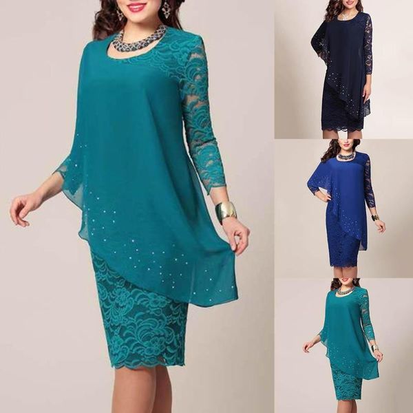 plus size solid color women double layer 3/4 sleeve round neck bodyon midi dress christmas gifts 2020 new style, Black;gray
plus size solid color women double layer 3/4 sleeve round neck bodyon midi dress christmas gifts 2020 new style, Black;gray