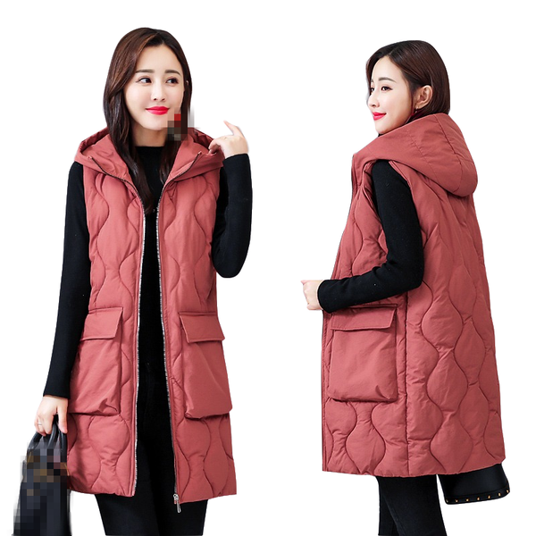 g1309 autumn winter 2019 new women's fashion big size long paragraph cotton vest coat wholesale, Black;white
g1309 autumn winter 2019 new women's fashion big size long paragraph cotton vest coat wholesale, Black;white