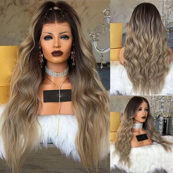 fashion womens lace front wig ombre blonde wig long wavy full wigs party hair wigs, Black;brown
fashion womens lace front wig ombre blonde wig long wavy full wigs party hair wigs, Black;brown