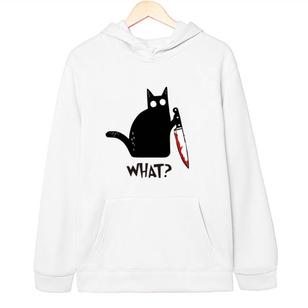 cat what printed funny hoodie men vintage graphic cat with knife streetwear fashion men casual sweatshirt coat clothes, Black
cat what printed funny hoodie men vintage graphic cat with knife streetwear fashion men casual sweatshirt coat clothes, Black