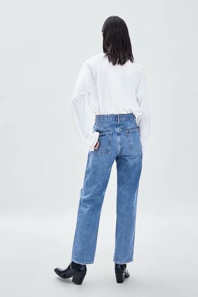 in europe and america-torn with holes jeans autumn trousers women's, Blue