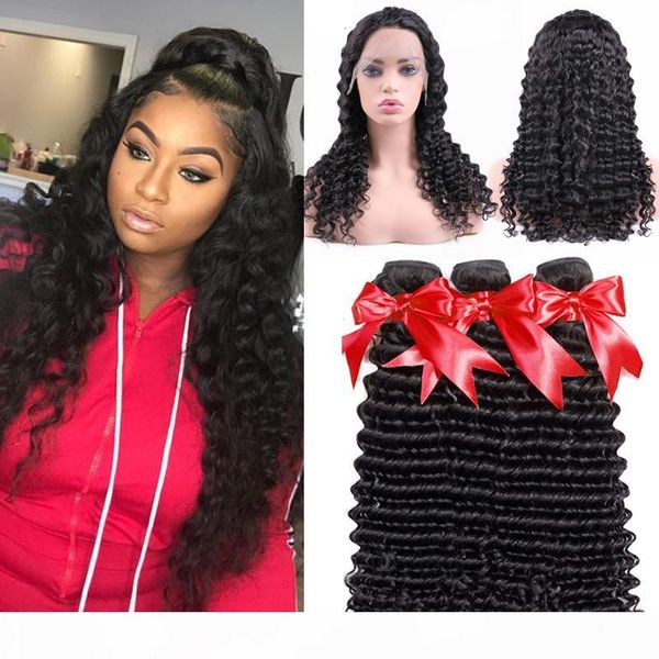 360 lace frontal closures with 3 bundles brazilian virgin human hair weaves deep wave curly peruvian indian malaysian cambodian remy hair, Black;brown
360 lace frontal closures with 3 bundles brazilian virgin human hair weaves deep wave curly peruvian indian malaysian cambodian remy hair, Black;brown