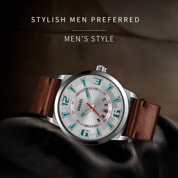 2020 relogio masculino with date leather fashion reloj hombre watch men classic erkek kol saati montre homme, Slivery;brown
2020 relogio masculino with date leather fashion reloj hombre watch men classic erkek kol saati montre homme, Slivery;brown