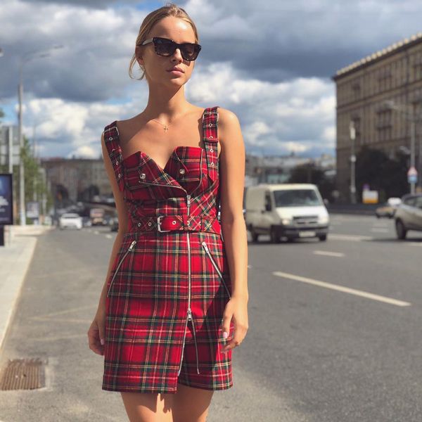vintage fashion dresses for women designer luxury elegant spring autumn work party casual mini skirts red plaid, Black;gray
vintage fashion dresses for women designer luxury elegant spring autumn work party casual mini skirts red plaid, Black;gray