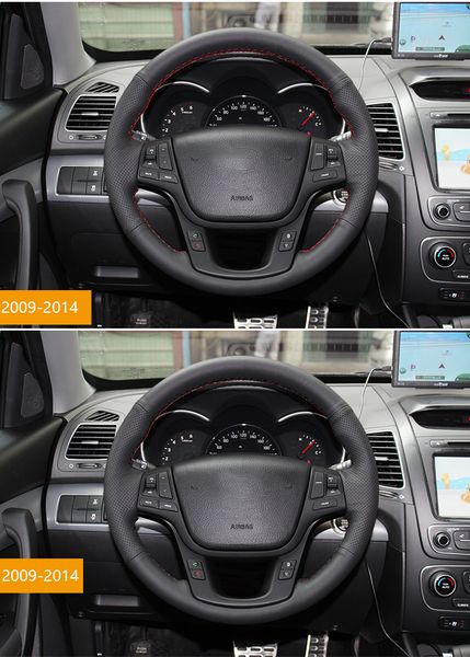 black leather hand-stitched car steering wheel cover for kia sorento 2009-2014 2012 2013 2010 2011 car accessories
black leather hand-stitched car steering wheel cover for kia sorento 2009-2014 2012 2013 2010 2011 car accessories