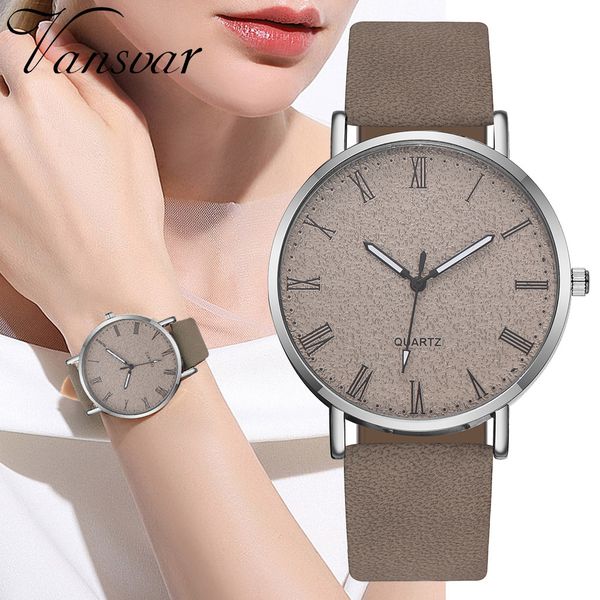 women's watches watch clock relogio vansvar casual quartz leather band newv strap watch analog wrist #50, Slivery;brown
women's watches watch clock relogio vansvar casual quartz leather band newv strap watch analog wrist #50, Slivery;brown