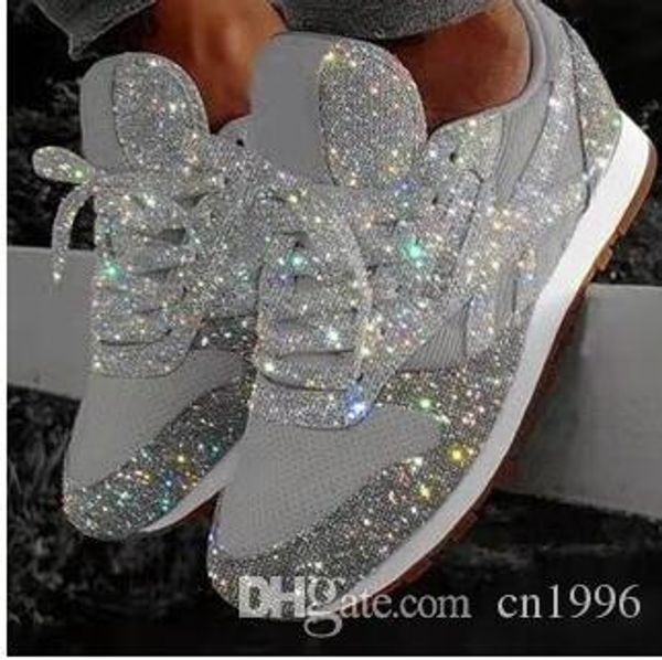 women bling 2019 autumn new casual flat ladies vulcanized shoes lace up outdoor running sparkling shoes35-43, Black
women bling 2019 autumn new casual flat ladies vulcanized shoes lace up outdoor running sparkling shoes35-43, Black