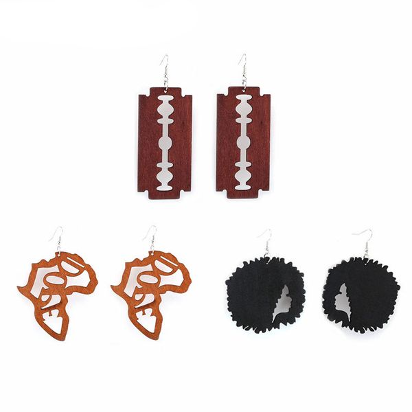 women wooden earrings hollow afro head african maps eardrop wood map rectangle charm pendant earrings jewelry gifts, Silver
women wooden earrings hollow afro head african maps eardrop wood map rectangle charm pendant earrings jewelry gifts, Silver