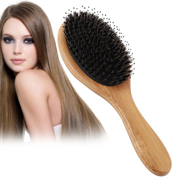 boar hair brush bristle styling tool wood handle anti-static paddle comb airbag healthy massage portable home smooth, Silver
boar hair brush bristle styling tool wood handle anti-static paddle comb airbag healthy massage portable home smooth, Silver