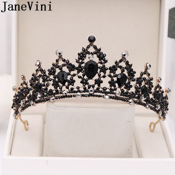 janevini gothic black crystal tiaras wedding crown for bridal headpiece baroque bride tiara wedding headband hair accessories, Golden;white
janevini gothic black crystal tiaras wedding crown for bridal headpiece baroque bride tiara wedding headband hair accessories, Golden;white