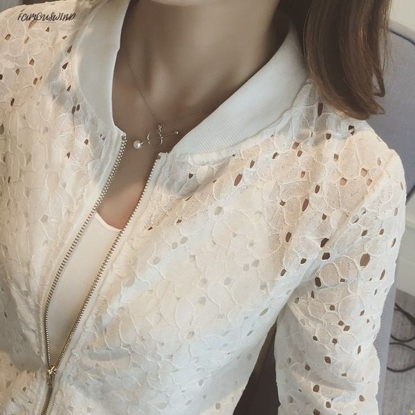 korean zipper version thin hollow out lace long-sleeved slim white rash jacket guards female short zipper short jacket coat, Black;brown
korean zipper version thin hollow out lace long-sleeved slim white rash jacket guards female short zipper short jacket coat, Black;brown