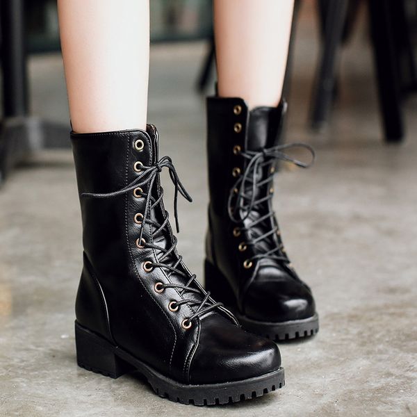 2018 autumn winter ladies gothic punk ladies block heel shoes women rock lace up ankle motorcycle boots black plus size
2018 autumn winter ladies gothic punk ladies block heel shoes women rock lace up ankle motorcycle boots black plus size