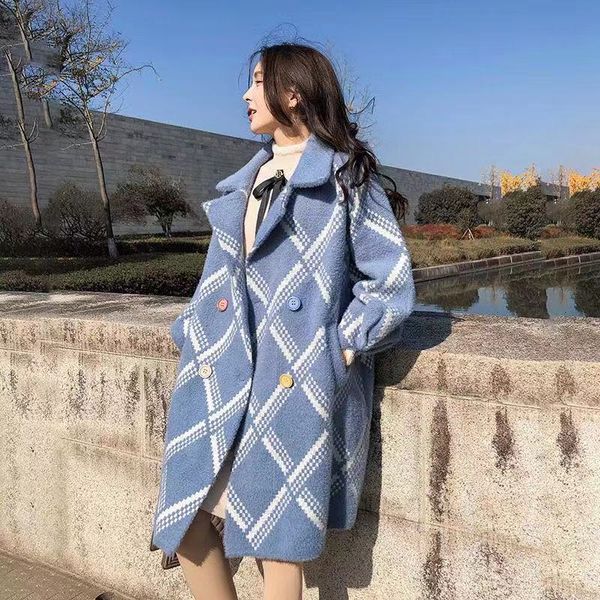 women's fur & faux 2021 winter korean overcoat women fashion vintage loose coats double breasted turn-down collar abrigos, Black
women's fur & faux 2021 winter korean overcoat women fashion vintage loose coats double breasted turn-down collar abrigos, Black