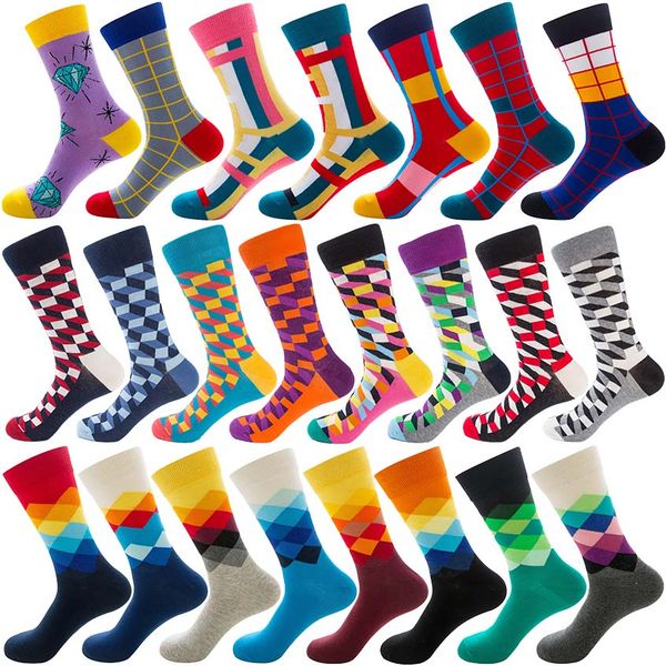 1 pair men socks combed cotton bright colored funny socks men's rhombus crew for business causal dress wedding gift, Black
1 pair men socks combed cotton bright colored funny socks men's rhombus crew for business causal dress wedding gift, Black