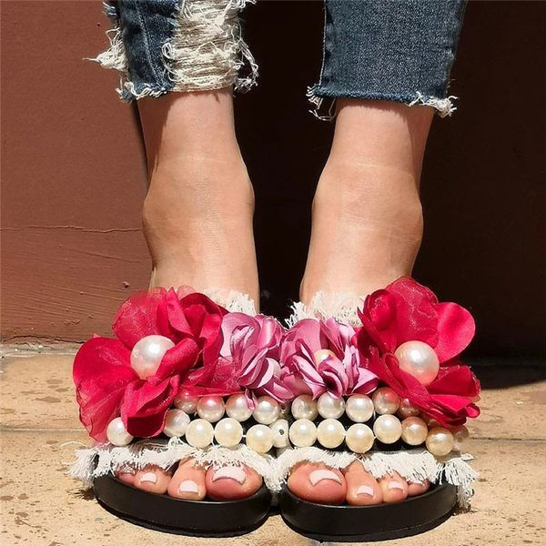 women denim fringe flower outdoor slippers beach shoes sandals round toe slip-on sandals slippers shoes, Black
women denim fringe flower outdoor slippers beach shoes sandals round toe slip-on sandals slippers shoes, Black