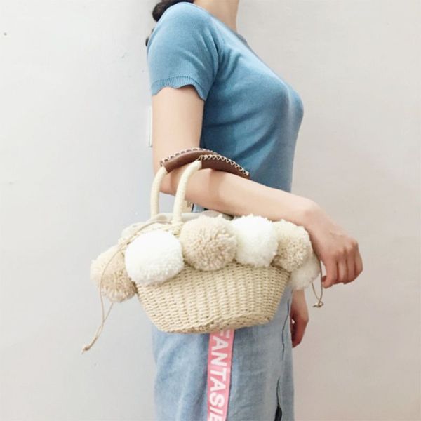 thinkthendo 2019 straw woven tote bag for women with pom poms drawstring summer beach handbag
thinkthendo 2019 straw woven tote bag for women with pom poms drawstring summer beach handbag