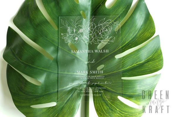 transparent acrylic wedding invitation clear luxury floral envelope linearly modern calligraphy invitation floral plexi
transparent acrylic wedding invitation clear luxury floral envelope linearly modern calligraphy invitation floral plexi