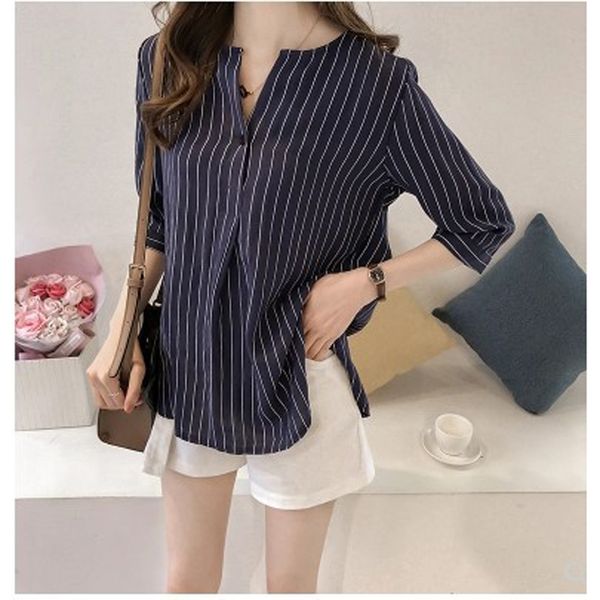 summer women casual blouse long sleeve striped crew neck formal work blouse plus size /by, White
summer women casual blouse long sleeve striped crew neck formal work blouse plus size /by, White