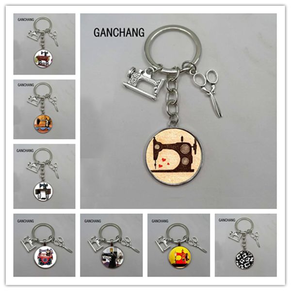 2019 hot sale vintage sewing jewelry seamstress art pendant glass keychain sewing machine keychain, Silver
2019 hot sale vintage sewing jewelry seamstress art pendant glass keychain sewing machine keychain, Silver