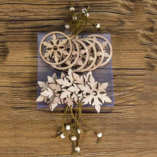 12pcs wood chip christmas pendants ornaments xmas tree snowflake decorations for home christmas party decoration supply
12pcs wood chip christmas pendants ornaments xmas tree snowflake decorations for home christmas party decoration supply