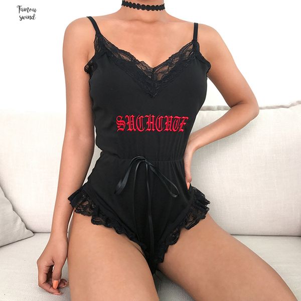 women lace bodysuits pop embroidery letter shoulder straps lady streerwear body jumpsuit summer 2019 pop bodysuit, Black;white
women lace bodysuits pop embroidery letter shoulder straps lady streerwear body jumpsuit summer 2019 pop bodysuit, Black;white