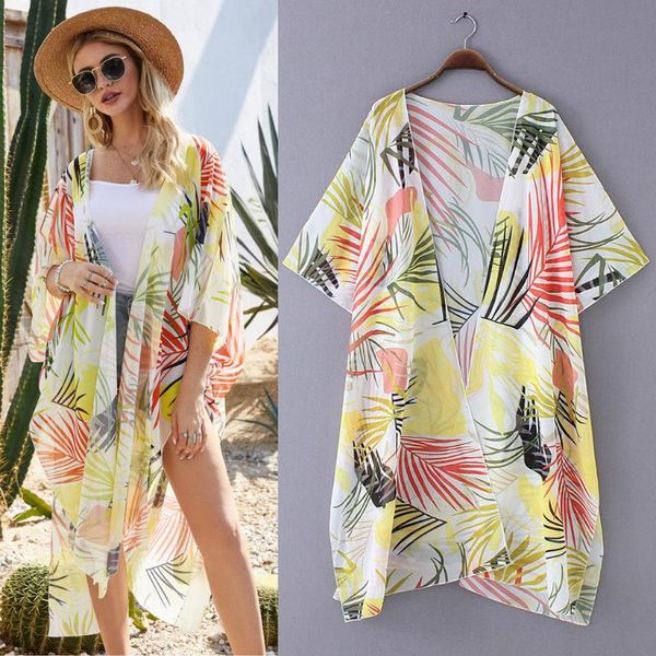summer front dress printed women blouse summer plus size womens flowy kimono cardigan open chiffon blouse shirt lady #es, White
summer front dress printed women blouse summer plus size womens flowy kimono cardigan open chiffon blouse shirt lady #es, White