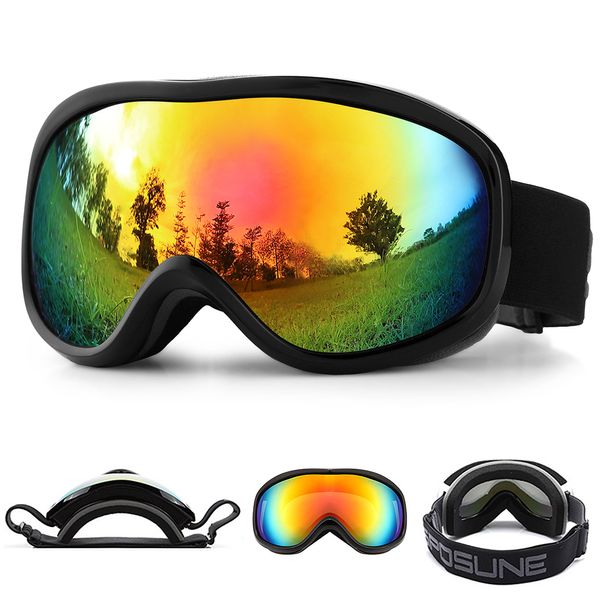 

men / women snow ledge skiing goggles snowboard goggles dual lens anti-fog anti-glare uv400 protection winter sports