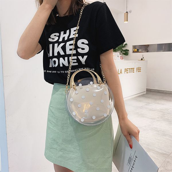 jiulin summer little fresh girl transparent portable chain handbags 2019 new texture foreign style slung jelly small round bag
jiulin summer little fresh girl transparent portable chain handbags 2019 new texture foreign style slung jelly small round bag