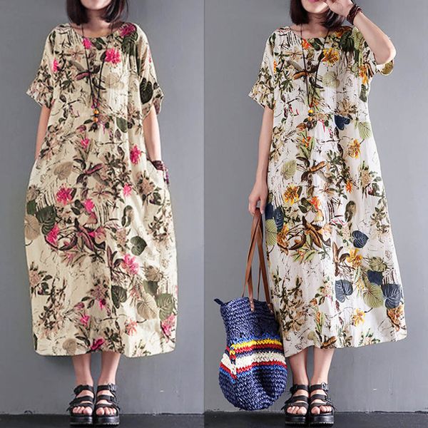 summer dress 2019 high-end daily casual midi womens summer floral short sleeve long a-lin plus size dress vestidos, Black;gray
summer dress 2019 high-end daily casual midi womens summer floral short sleeve long a-lin plus size dress vestidos, Black;gray