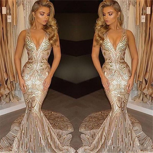 2020 luxury gold sequined mermaid prom dresses deep v neck sweep train long formal plus size special occasion evening party pagean271m, Black
2020 luxury gold sequined mermaid prom dresses deep v neck sweep train long formal plus size special occasion evening party pagean271m, Black