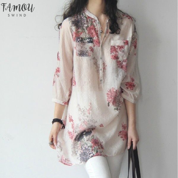 женские топы и блузки 2019 плюс размер лето с длинным рукавом v образным вырезом женские рубашки цветочный принт винтажная блузка женская од, White 
женские топы и блузки 2019 плюс размер лето с длинным рукавом v образным вырезом женские рубашки цветочный принт винтажная блузка женская од, White