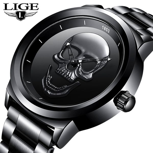 men 3d skull watch lige brand quartz stainless steel watchs men fashion business waterproof creative clock relogio masculino, Slivery;brown
men 3d skull watch lige brand quartz stainless steel watchs men fashion business waterproof creative clock relogio masculino, Slivery;brown