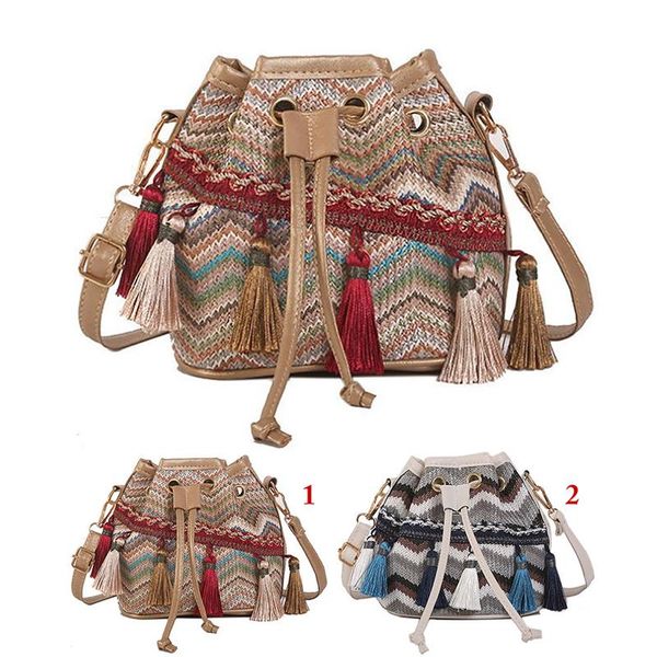 new fashion small women shoulder bag drawstring woven ethnic style tassel bucket bag messenger crossbody bags purse
new fashion small women shoulder bag drawstring woven ethnic style tassel bucket bag messenger crossbody bags purse