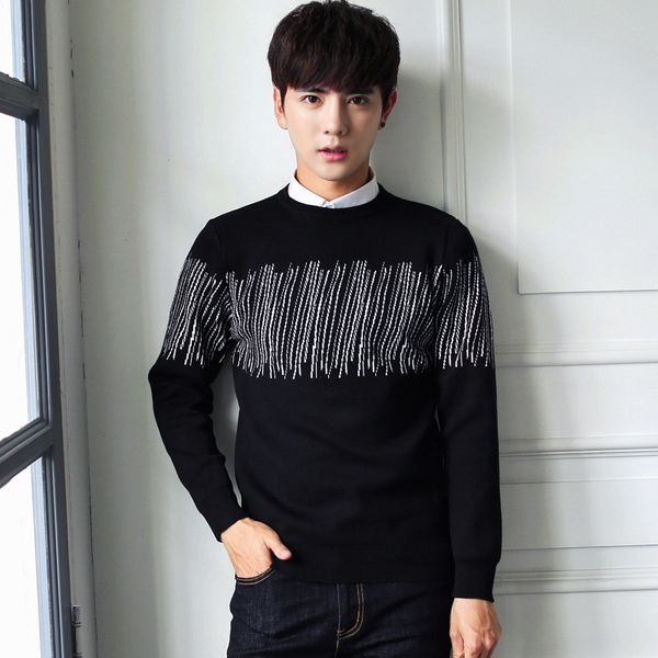male students cultivating personality new sweater knit sweater mens new spring and autumn, White;black
male students cultivating personality new sweater knit sweater mens new spring and autumn, White;black