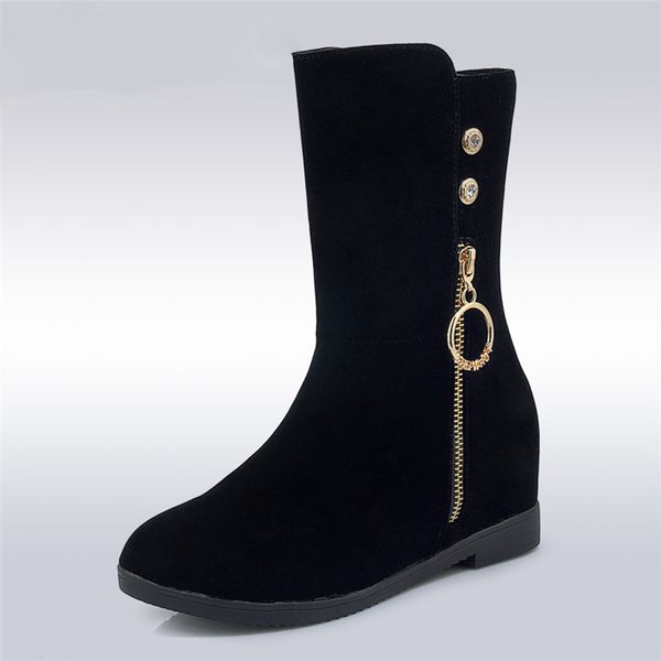 New Fashion Winter Warm Plush Women Boots Side Zipper Height Increasing Round Toe Black Mid Calf Boots Plus Size 33-43
New Fashion Winter Warm Plush Women Boots Side Zipper Height Increasing Round Toe Black Mid Calf Boots Plus Size 33-43