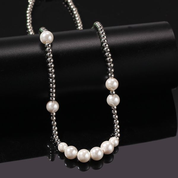 hip hop stainless steel pearl bead chain necklace for men women gift rap clavicle chain jewelry, Silver
hip hop stainless steel pearl bead chain necklace for men women gift rap clavicle chain jewelry, Silver