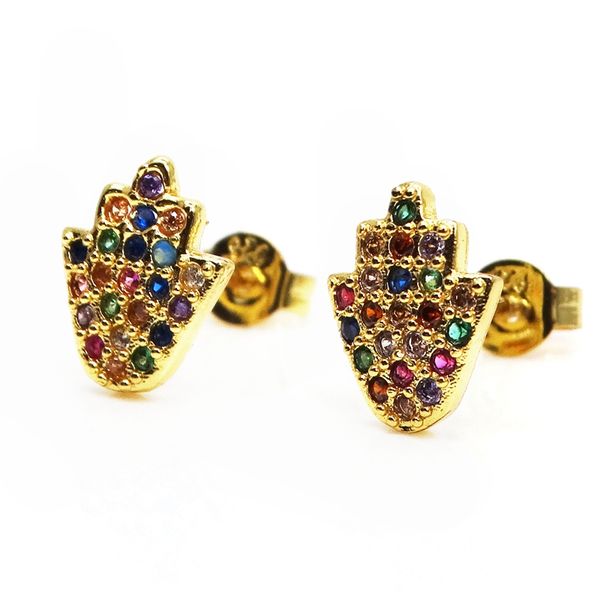 fatima hand charms earring gold plated pave rainbow cubic cz earring lady jewelry micro pave zircon earring stud, White
fatima hand charms earring gold plated pave rainbow cubic cz earring lady jewelry micro pave zircon earring stud, White