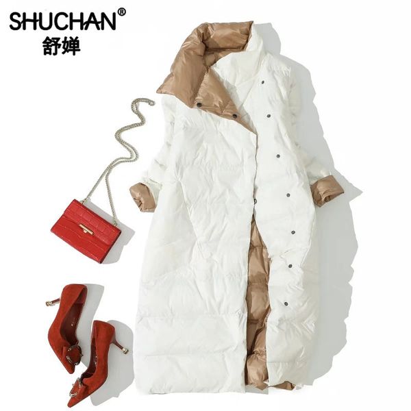 shuchan women's down jackets 2019 90% white duck down thin light parka winter park wide-waisted double-sided wear outwear, Black
shuchan women's down jackets 2019 90% white duck down thin light parka winter park wide-waisted double-sided wear outwear, Black