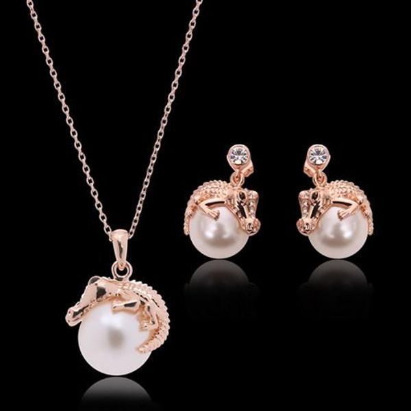 jewelry sets fashion women exquiste rhinestone pearl 18k gold plated alloy crocodile earrings necklaces 2-piece set party jewelry js316, Silver
jewelry sets fashion women exquiste rhinestone pearl 18k gold plated alloy crocodile earrings necklaces 2-piece set party jewelry js316, Silver