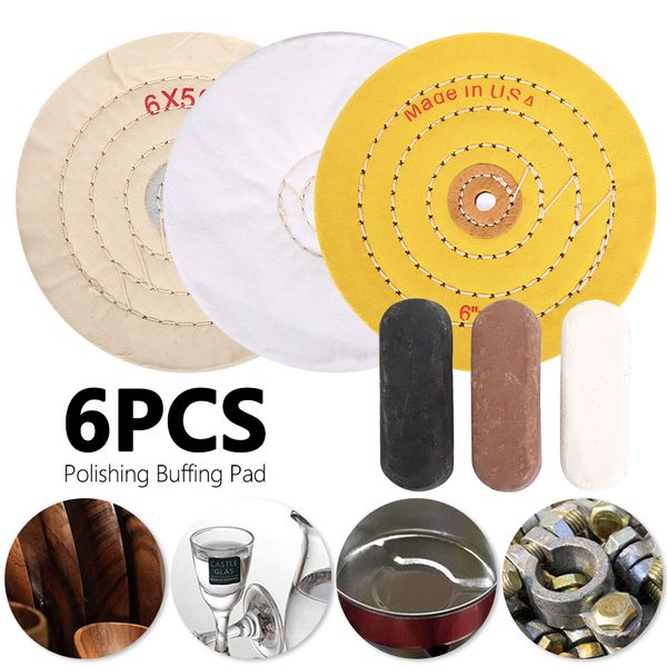 6pcs cotton polishing wheel cloth buffing wheel arbor buffer mirror polish white round 30-60 layers abrasive tools
6pcs cotton polishing wheel cloth buffing wheel arbor buffer mirror polish white round 30-60 layers abrasive tools