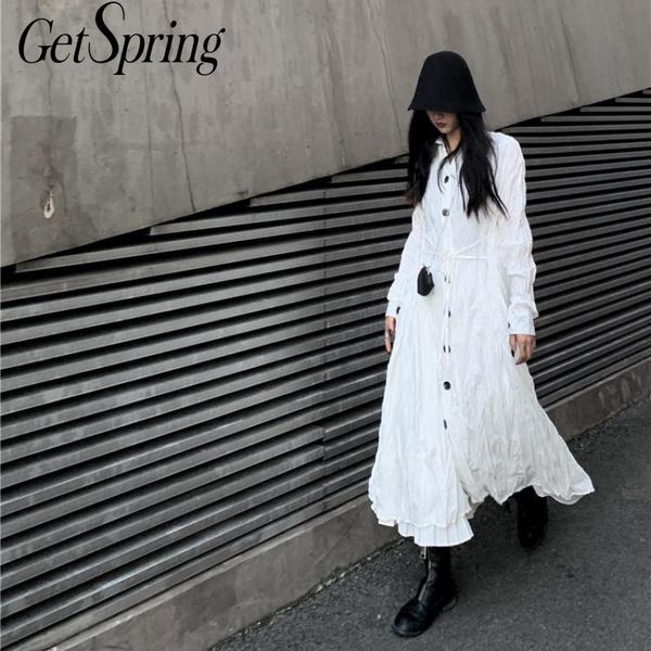 casual dresses getspring women dress white shirt long sleeve pleated lace up loose fashion all match plus size 2021, Black;gray
casual dresses getspring women dress white shirt long sleeve pleated lace up loose fashion all match plus size 2021, Black;gray