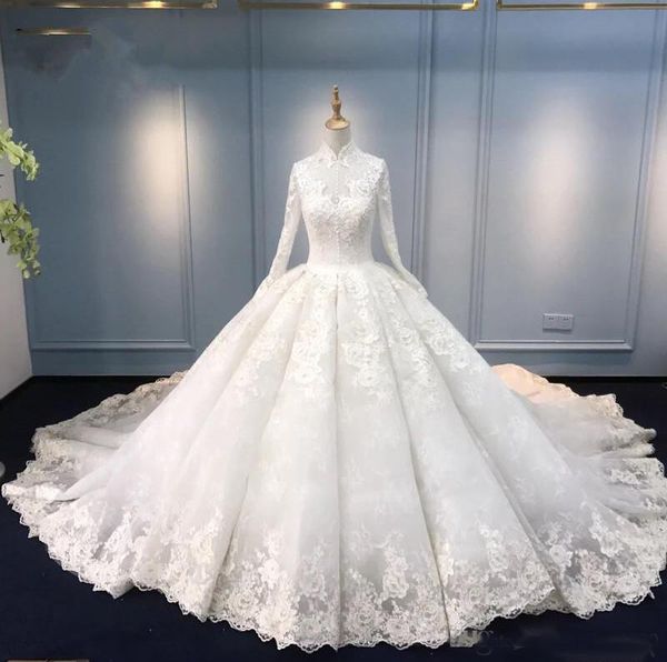 Latest Muslim Wedding Dresses Ball Gown High Neck Long Sleeve Lace Appliques Bridal Dresses Charming Wedding Gowns
Latest Muslim Wedding Dresses Ball Gown High Neck Long Sleeve Lace Appliques Bridal Dresses Charming Wedding Gowns
