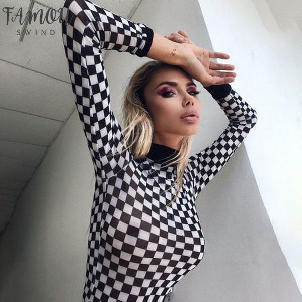 women mesh sheer black white plaid long sleeve exposed umbilical perspective casual t shirt slim fit
women mesh sheer black white plaid long sleeve exposed umbilical perspective casual t shirt slim fit
