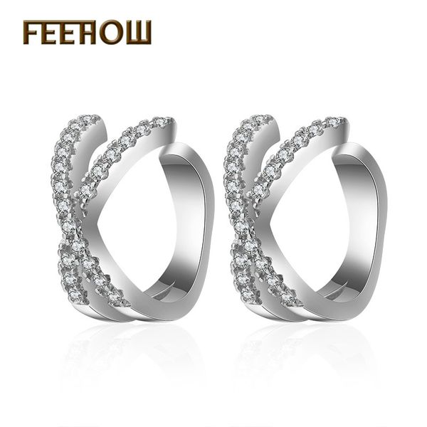 feehow punk clear cubic zirconia x-shaped personality ear clip earring for women men party dinner birthday gift jewelry fwep2390, Silver
feehow punk clear cubic zirconia x-shaped personality ear clip earring for women men party dinner birthday gift jewelry fwep2390, Silver