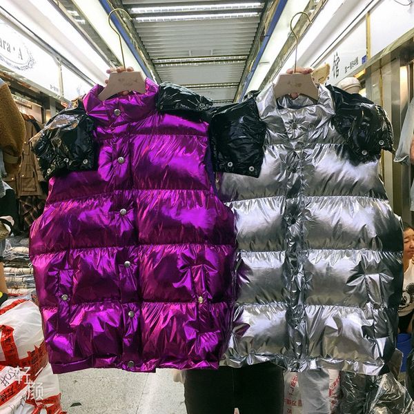 down parka silver vest jacket women cotton padded coat autumn and winter korean removable hooded warm students waistcoat, Black;white
down parka silver vest jacket women cotton padded coat autumn and winter korean removable hooded warm students waistcoat, Black;white